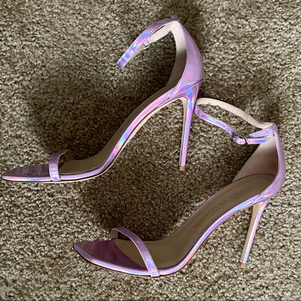 Stuart Weitzman Nudist Curve Iridescent Pink Heels Amatista US 12 - Picture 6 of 9